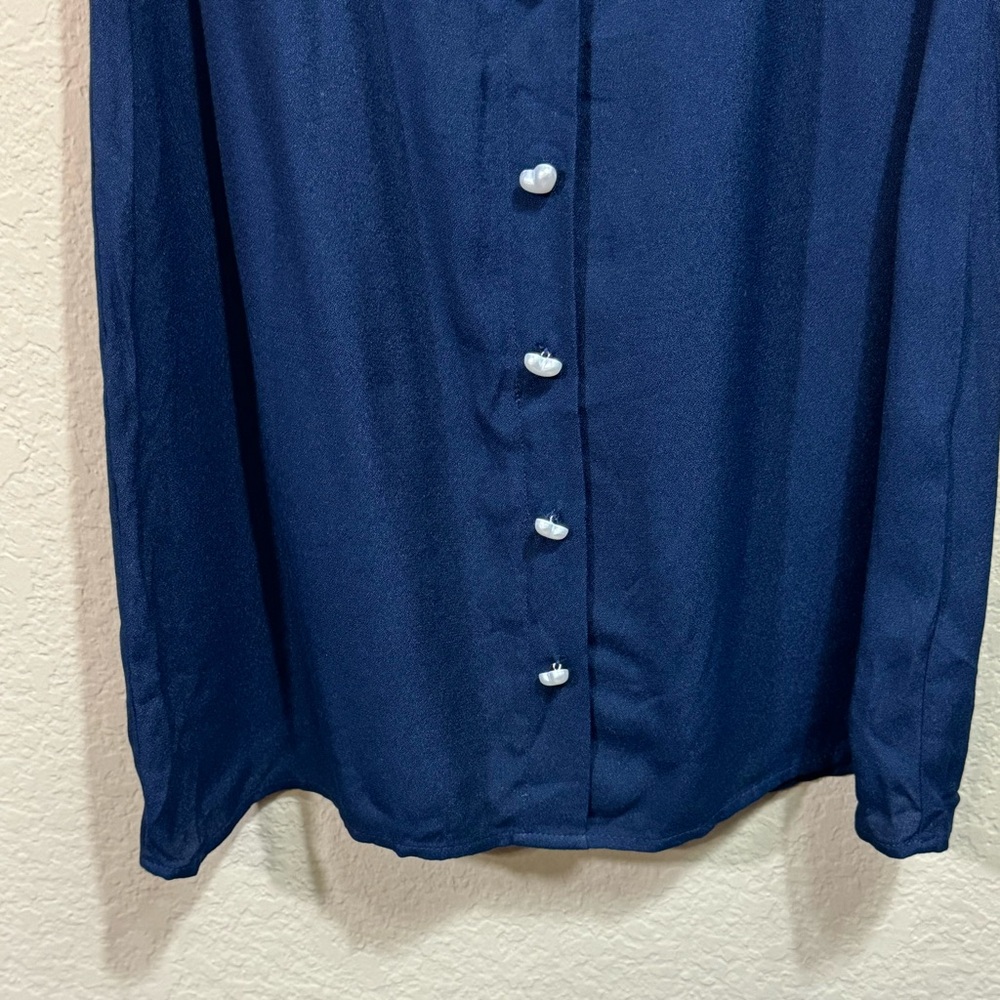 Reformation Women's Navy Lucian Mini Dress Size 2 Heart Button Preppy Party 90's - Picture 7 of 13